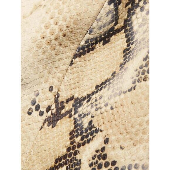 Helmut Lang Python Snake-Embossed Leather Crop Top Beige Color Style N10HW506 - Picture 12 of 12